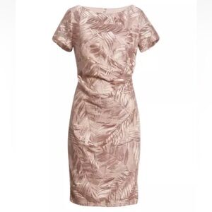 JS COLLECTIONS LEAF SOUTACHE COCKTAIL BLUSH /LIGHT PINK DRESS sz 4